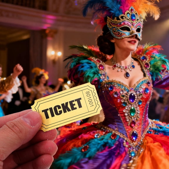 TABLZONE 2000Pcs Golden Raffle Tickets Roll for Party Supplies Circus Decorations and Festivals