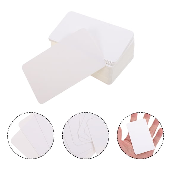 TABLZONE 200Pcs Hand Painted Empty White Cards Double Side Blank for DIY Projects