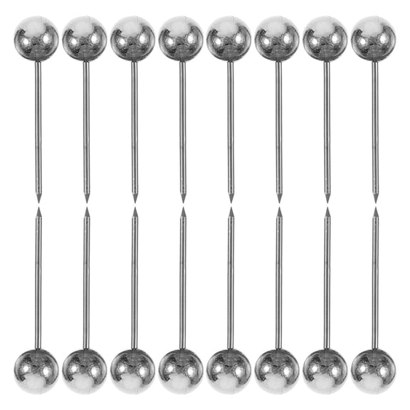 TABLZONE 200Pcs Silver Plastic and Stainless Steel Round Head Push Pins for Wall and Map Marking
