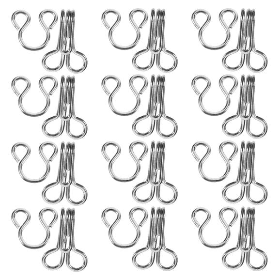 TABLZONE 200pcs Metal Hook and Eye Fasteners for Sewing, Assorted Colors, 17mm Craft Accessories for Clothes