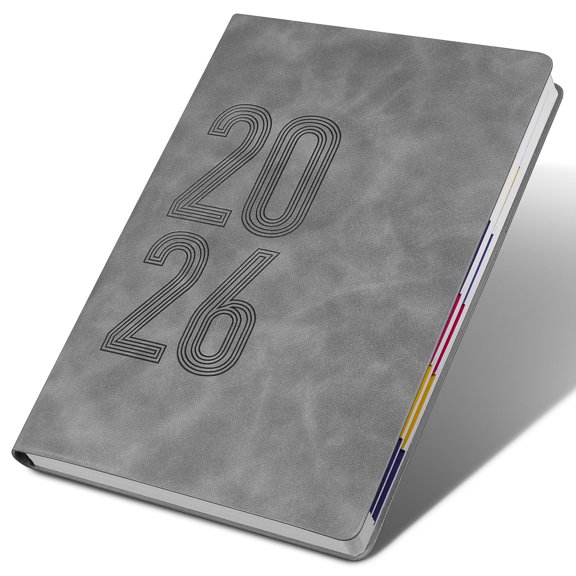 TABLZONE Grey 2026 Planner Notebook with Monthly View Weekly Schedule and Habit Tracker
