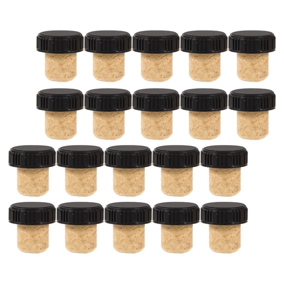TABLZONE 20Pcs Wine Bottle Corks Bulk Black with Excellent Sealing for Wine Bottles