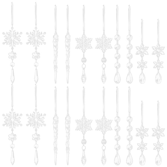 TABLZONE 20Pcs Transparent Hanging Snowflake Decorations for Christmas Tree Door Wall