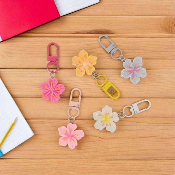 TABLZONE Vintage Cherry Blossom Keychain Resin Alloy Elegant Charm for Backpack Purse Accessory