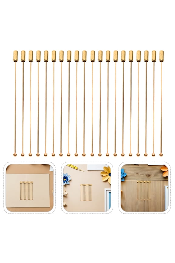 Handmade Golden Metal Brooch Pins for Stylish Decor and Craft Projects, 20 Pieces Set