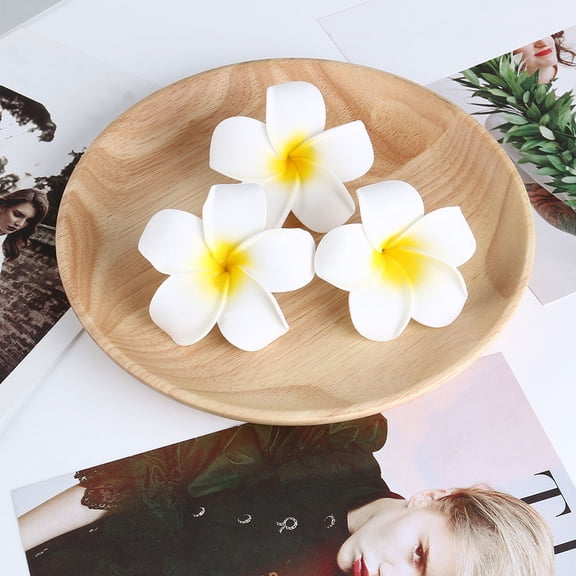 TABLZONE 20Pcs Plumeria Flower Hair Clip White Headdress Supplies for Wedding Beach Holiday Style