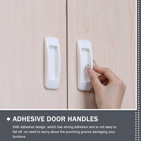 TABLZONE 20Pcs White Adhesive Handle for Window Stick on Cabinet Pull Handles Burr Free Surface