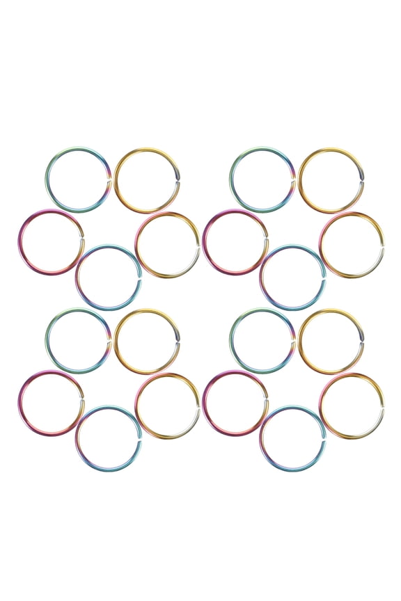 20pcs Mini Key Rings for Crafting Stainless Steel Multicolor Secure Closure O-shaped