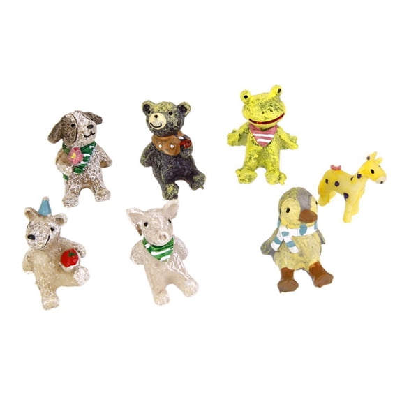 TABLZONE 20pcs Mini Resin Animals Figurines Assorted Color Fairy Garden Style Bonsai Decor Decorative Item
