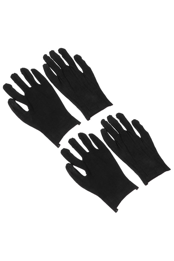 24Pairs Black Protective Cotton Gloves Labour Gloves for Cutting and Safety