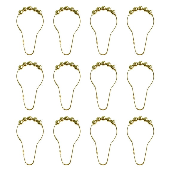TABLZONE 24Pcs Home Curtain Hooks with Stylish Golden Finish and Strong Heavy Duty Hold