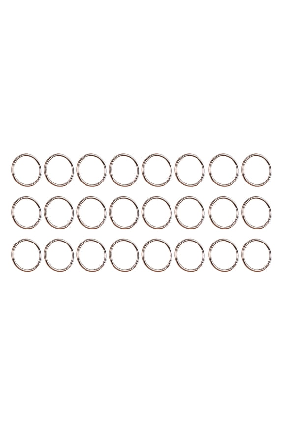 24Pcs Plated Silver Flat Split Key Rings Metal Key Chain Rings for Various DIY and Car Keys