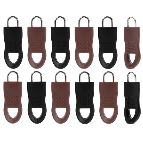 TABLZONE 24Pcs Black Zipper Heads Durable Replacement Pull Tabs for Clothing and Bags