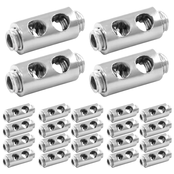 TABLZONE Carbon Steel Double Hole Wire Rope Clamp Set for 1.5mm Diameter Wire Rope 24 Pieces