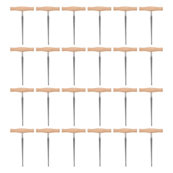 TABLZONE Violin Peg Hole Smoothing Tool, Beige Wooden Handle, Accurate Installation, Luthier Essential, 24Pcs
