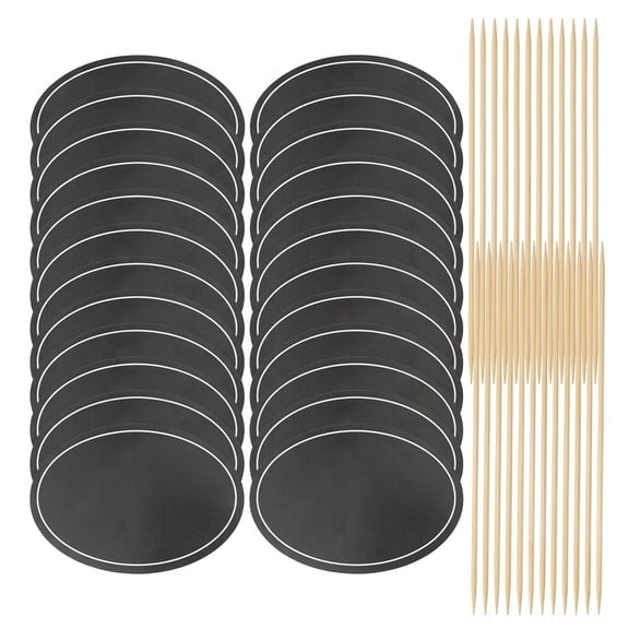 TABLZONE Black Writable Chalkboard Tags for Party, Cheese and Bakery Markers, 24Pcs