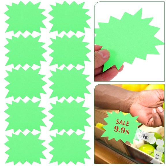 TABLZONE 250Pcs Fluorescent Price Stickers Light Green Blank Explosion Labels for Retail Decoration