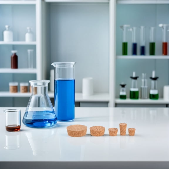 TABLZONE 25Pcs Airtight Cork Stoppers for Laboratory Glass Jars Khaki Tapered Leakproof Plugs