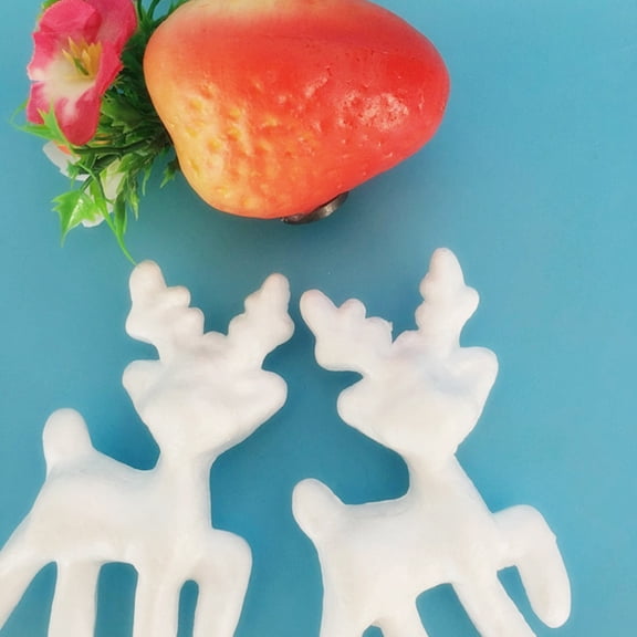 TABLZONE 25Pcs Christmas Deer Adornment White DIY Foam Deer Shape Decoration for Holiday Home