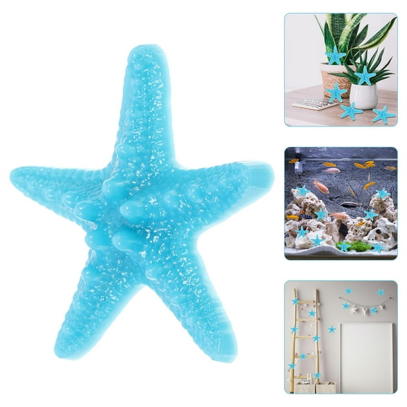 TABLZONE 25Pcs Mini Ocean Ornaments Sea Stars Decoration Blue Plastic Decoration for Indoor Decoration