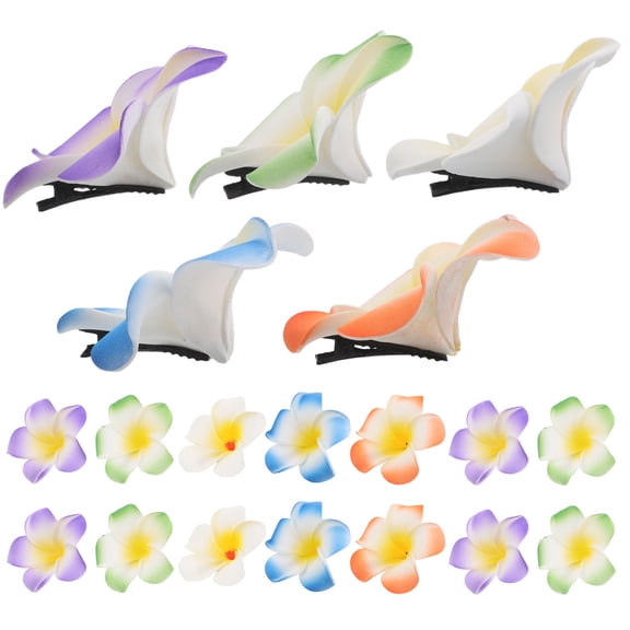 TABLZONE 25Pcs Tropical Flower Hair Accessories Lightweight Hawaii Style Barrettes