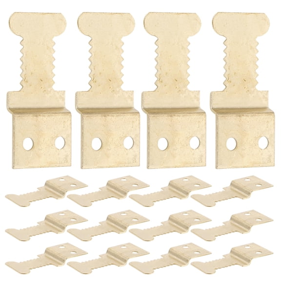 TABLZONE 25Pcs Heavy Duty Picture Hangers Metal Frame Hooks for Home Office Gallery Hanging Khaki