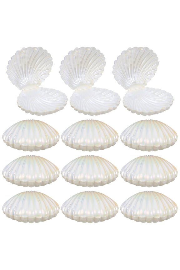 25-Piece White Mermaid Seashell Boxes for Candy Holders and Jewelry Storage Party Favors