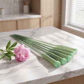 TABLZONE 25Pcs Wedding Flower Stem Tubes Green for Hydrating Roses Carnations and Tulips