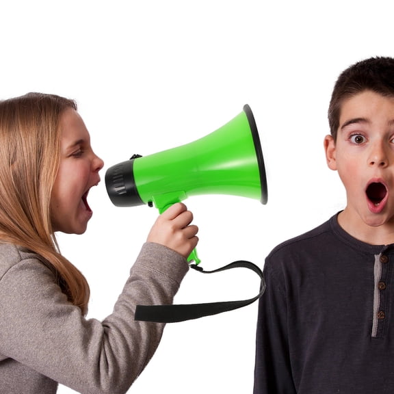 TABLZONE Portable Rechargeable Megaphone Speaker with Handle, High Power 25W Loud Green Bullhorn