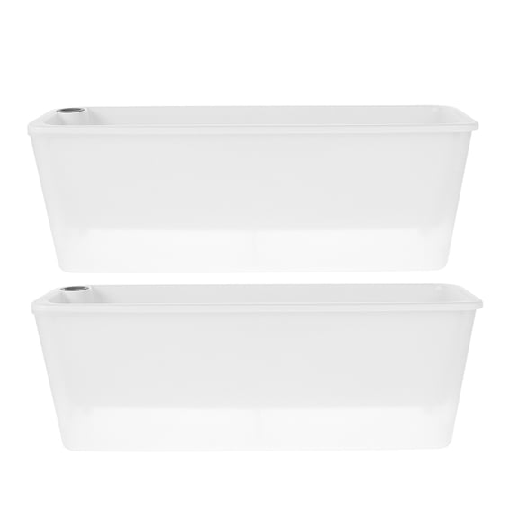 TABLZONE 2-Pack Plastic Rectangular Planter Boxes with Self-Watering System for Patio Garden and Indoor Plants
