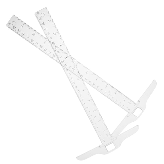 TABLZONE 2PCS Multi Function Crafting Ruler T Shape Transparent Plastic for Artist and Teacher