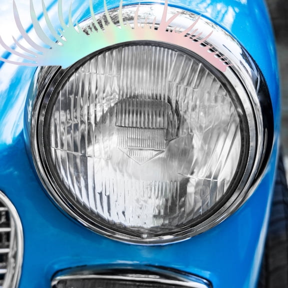 TABLZONE 2Pairs Easy Install Reflective Vinyl Car Headlights Eyelash Decals Waterproof Design