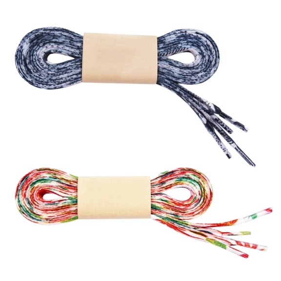 TABLZONE 2 Pairs Assorted Color Polyester Sneaker Shoe Laces Fashionable Replacement for Athletic Shoes
