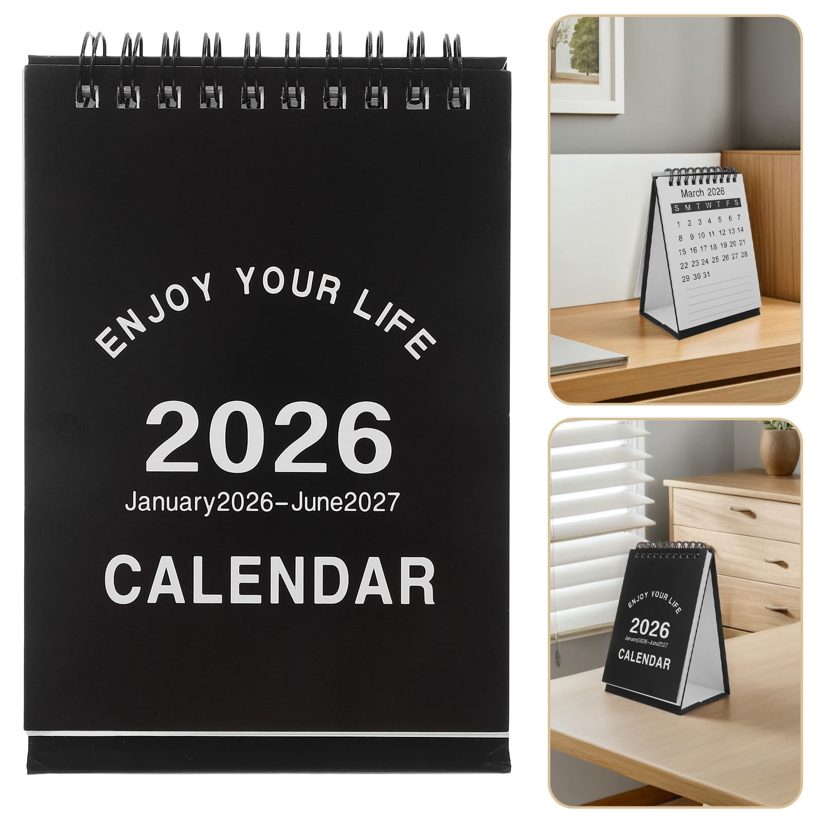TABLZONE 2 Pcs Mini Desk Calendar Black Paper for Note-Taking Daily ...