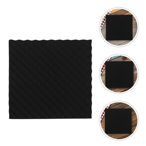 TABLZONE 2Pcs Acoustic Sound Panels Black with Wave Structure for Home Noise Control and Ceiling Use