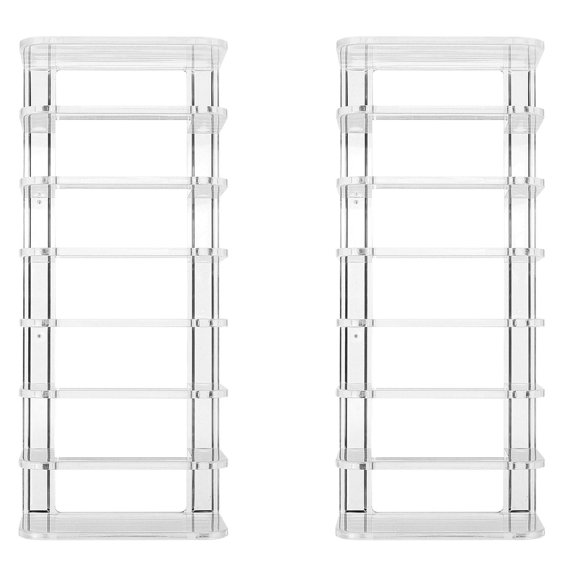 TABLZONE 2Pcs Acrylic Eyeshadow Storage Holder Transparent Cosmetics Display Rack for Home