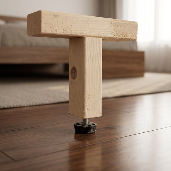 TABLZONE 2-Pack Adjustable Wooden Bed Support Legs with Nonslip Feet for Strong Reinforcement of Bed Frames