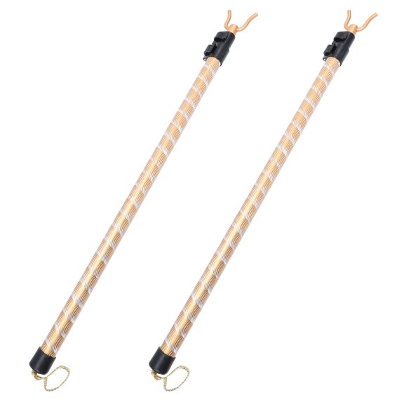 TABLZONE 2Pcs Adjustable Metal Closet Rod Golden Telescoping Clothes Hanger Support for Home
