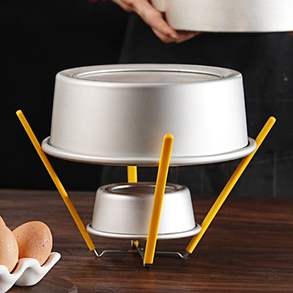 TABLZONE 2Pcs Adjustable Stainless Steel Cake Cooling Rack Stand with Silicone Nonslip Claws