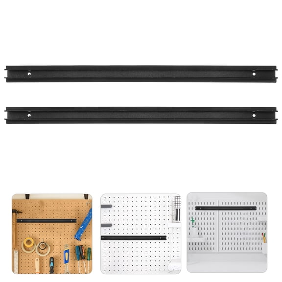 TABLZONE 2Pcs Aluminum Pegboard Strip Rail Wall Mounted Shelf Support Channel for Home Display