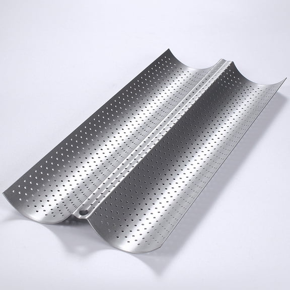 TABLZONE Set of 2 Stainless Steel French Bread Baking Trays with Smooth Non-Stick for Perfect Baking