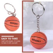 TABLZONE Orange PU Alloy Simulation Basketball Keychain for Decor 2Pcs