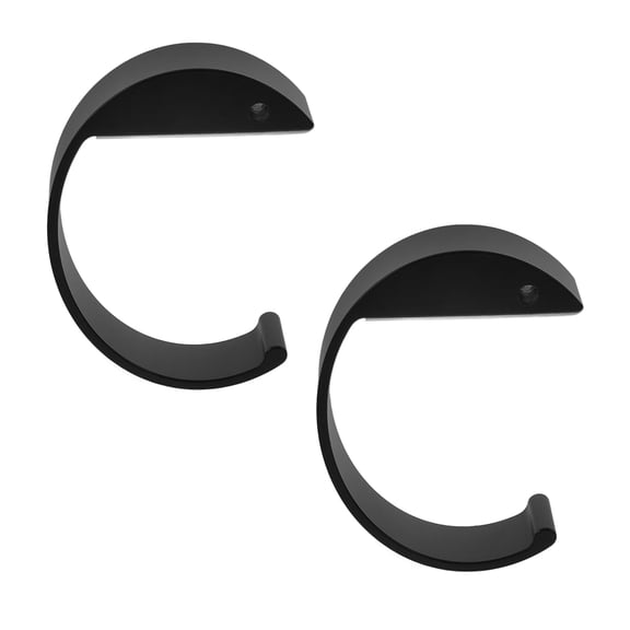 TABLZONE 2Pcs Black C Shaped Desk Purse Holder for Table Easy Installation No Tools Needed