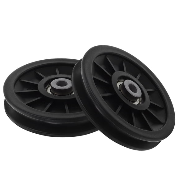 TABLZONE 2Pcs Black Plastic Bearing Pulley Wheel for Home Gym Equipment Smooth Low Noise Workout