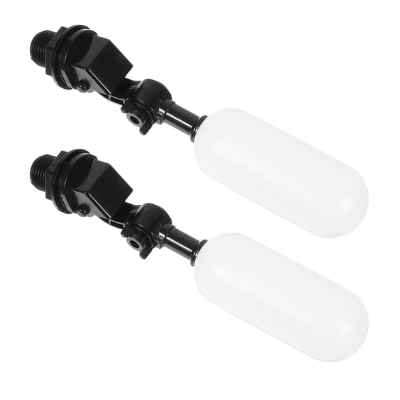 TABLZONE 2Pcs Black Plastic Float Ball Valve for Automatic Water Stop and Overflow Prevention in Tanks