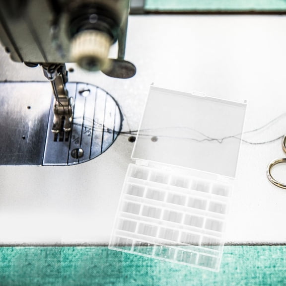 TABLZONE 2-Pack Transparent Plastic Sewing Machine Bobbin Case Organizer for Craft Supplies and Travel Storage