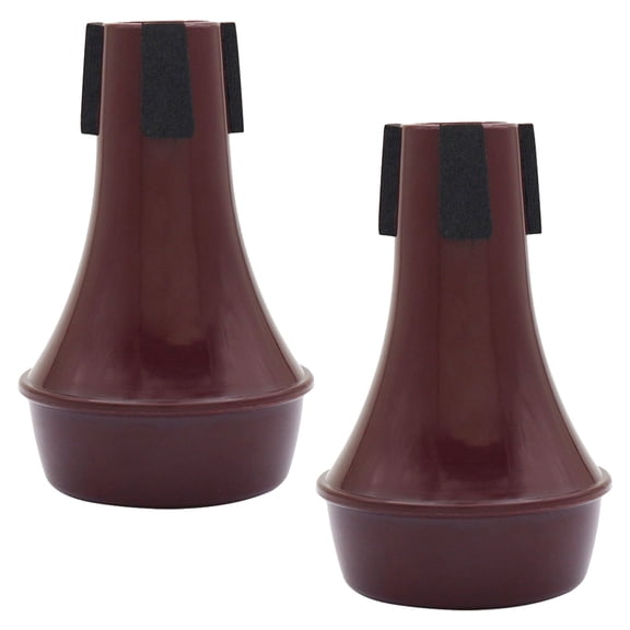 TABLZONE 2Pcs Brown Plastic Trumpet Mutes Easy to Attach Lightweight Design for Quiet Practice