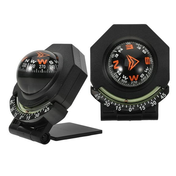 TABLZONE 2Pcs Car Compass Black Dashboard Mount with Inclinometer for Accurate Navigation