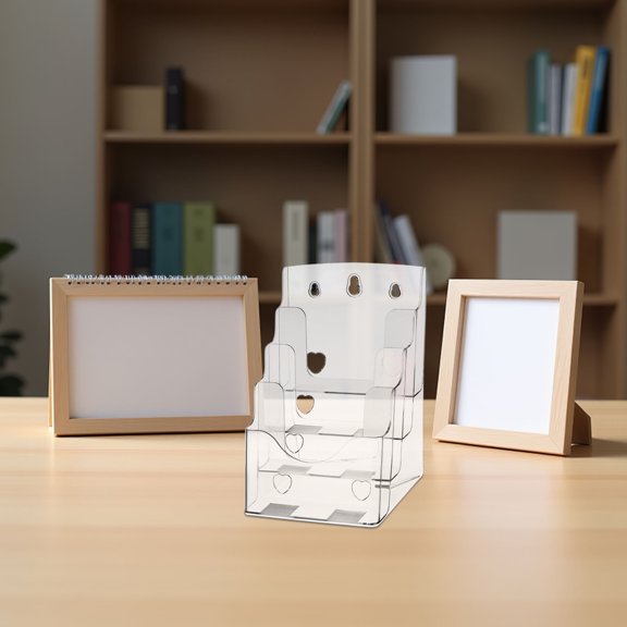 TABLZONE 2Pcs Clear Acrylic Pamphlet and Menu Holder with Stable Structure for Table Display