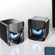 TABLZONE 2-Pack Compact USB Powered Computer Speakers in Black, Ideal for Home, Office, PC, Laptop Audio